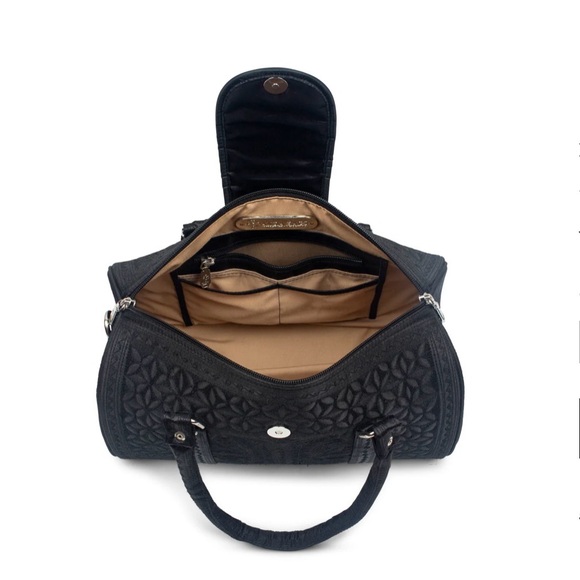 Banda Bag Black Embroidered Satchel